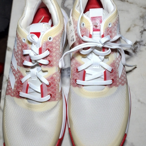 Adidas Women's Red and White Sneakers - Picture 5 of 5